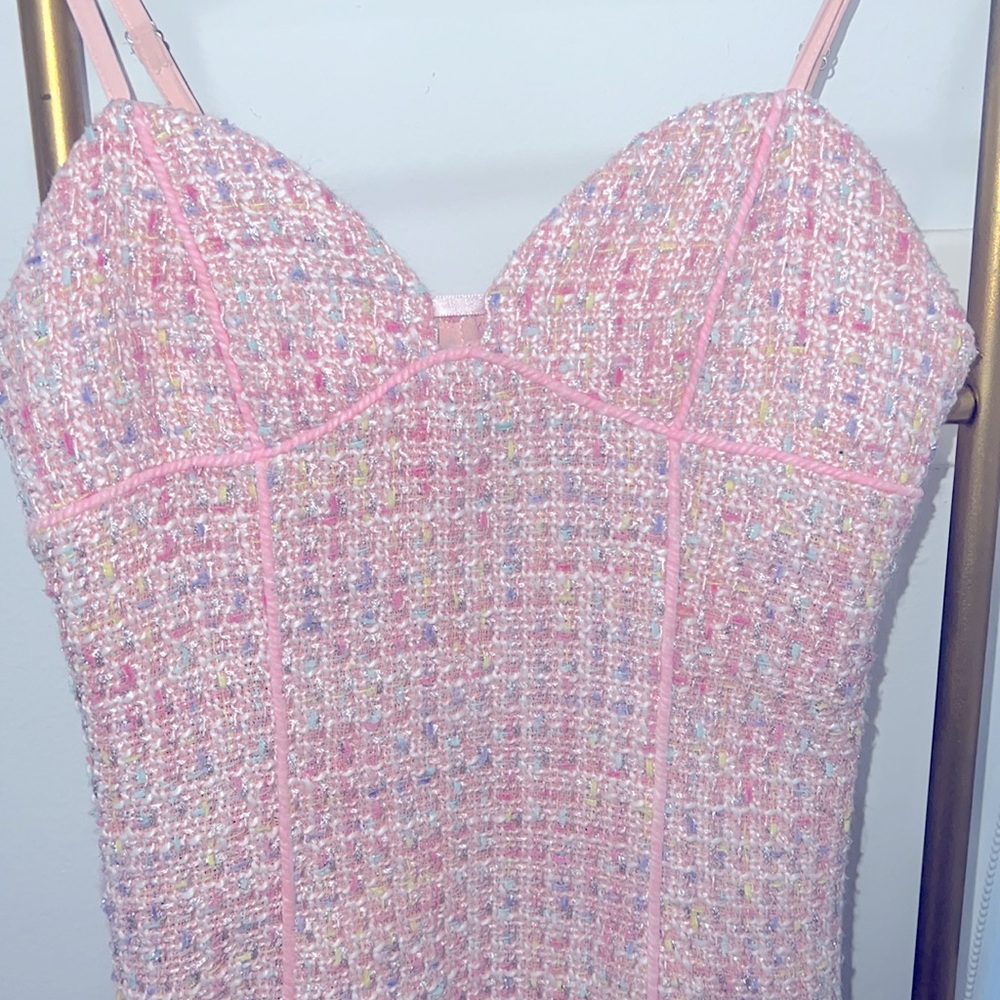 Tweed mini dress pastel colors new with tag from cider xs - Picture 2 of 5